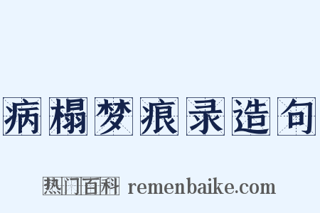 病榻梦痕录造句是什么意思的图片